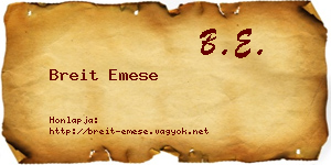 Breit Emese névjegykártya